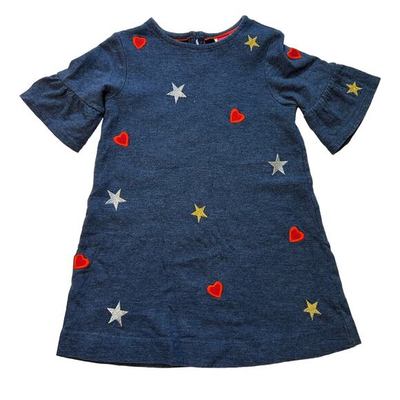 Mini Boden Stars & Hearts Embroidered Dress 4-5Y - Picture 1 of 4